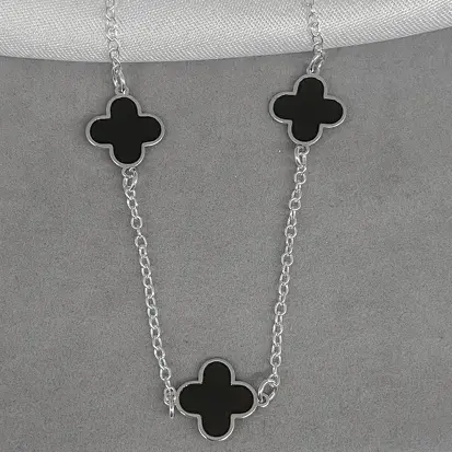 CHOKER 3 VAN CLEEF PRETO 35+5CM